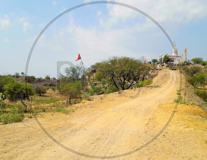Unpaved Way To Hindu Temple On A Hill