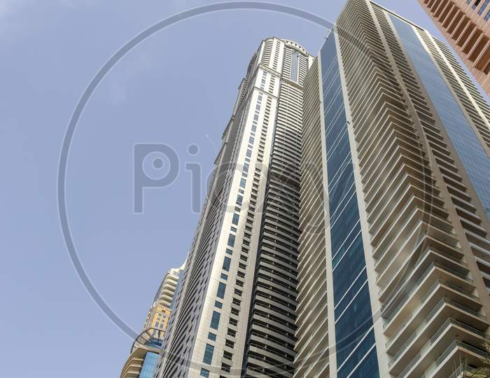 Luxury modern skyscrapers in the center of Dubai city. United Arab Emirates.