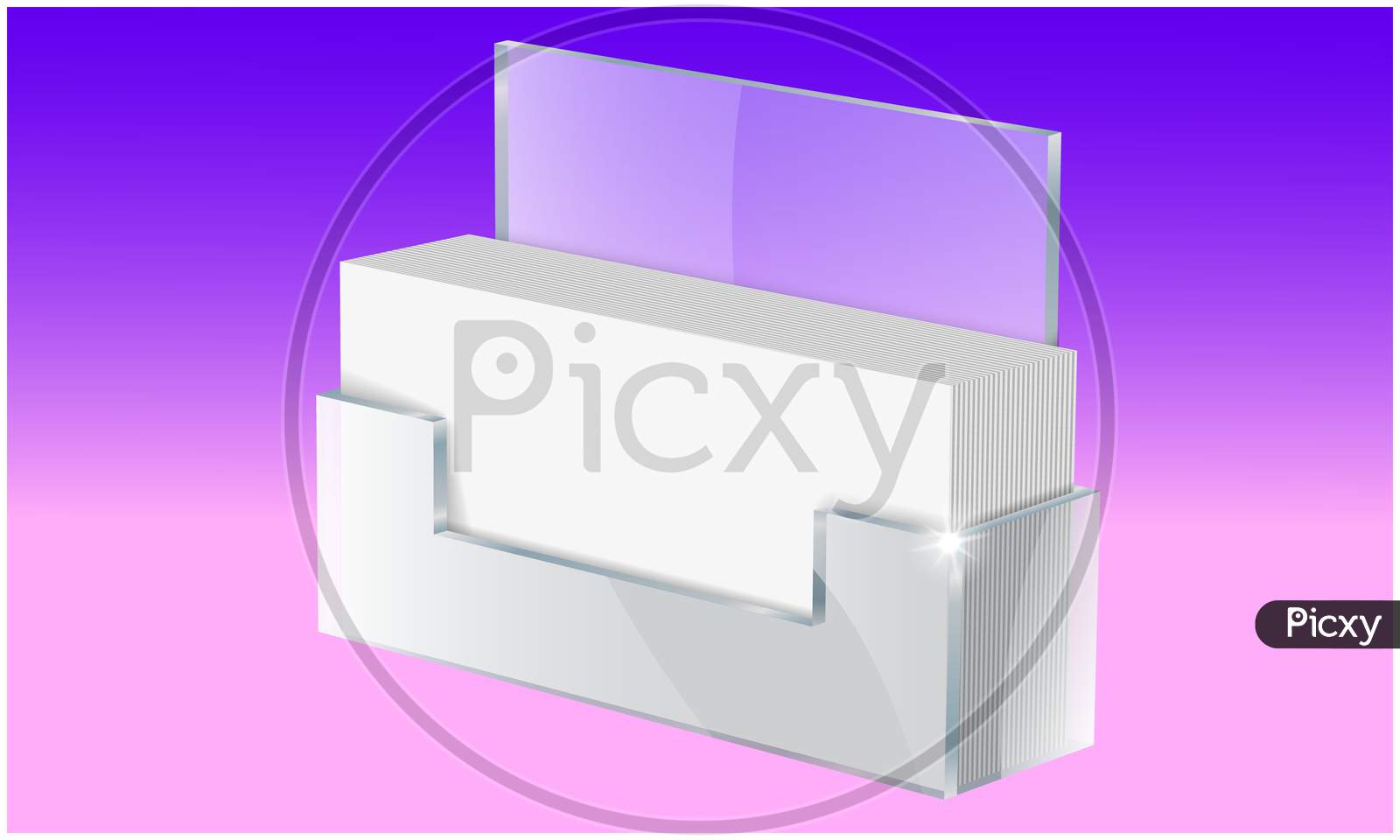 Mock Illustration Of Business Card Holder On Abstract Background