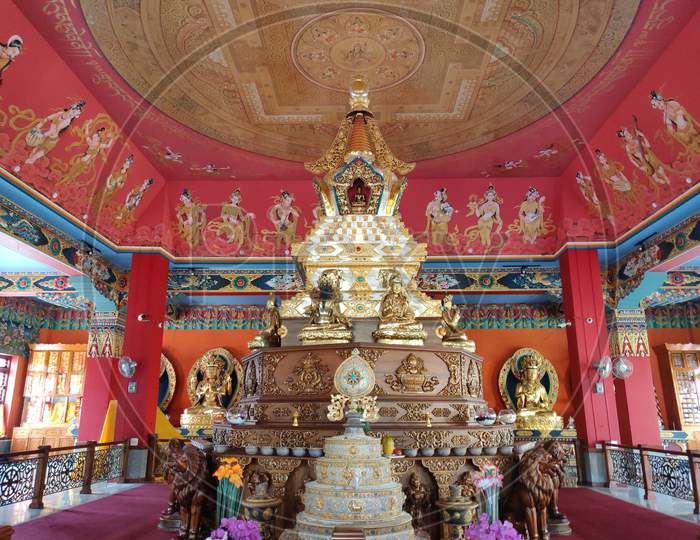 Interior of Tibetan Monastery - Coorg