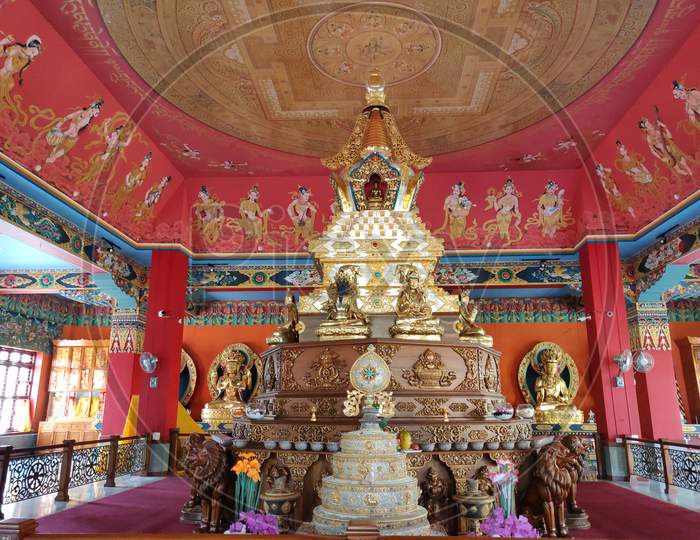 Interior of Tibetan Monastery - Coorg