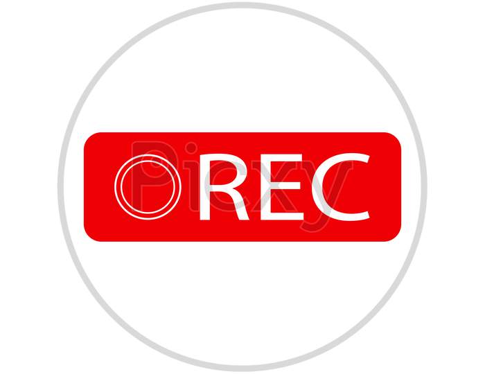 Rec / Record Button Trendy Flat Style Vector Icon. Symbol For Your Web Site Design, Logo, App Ui.