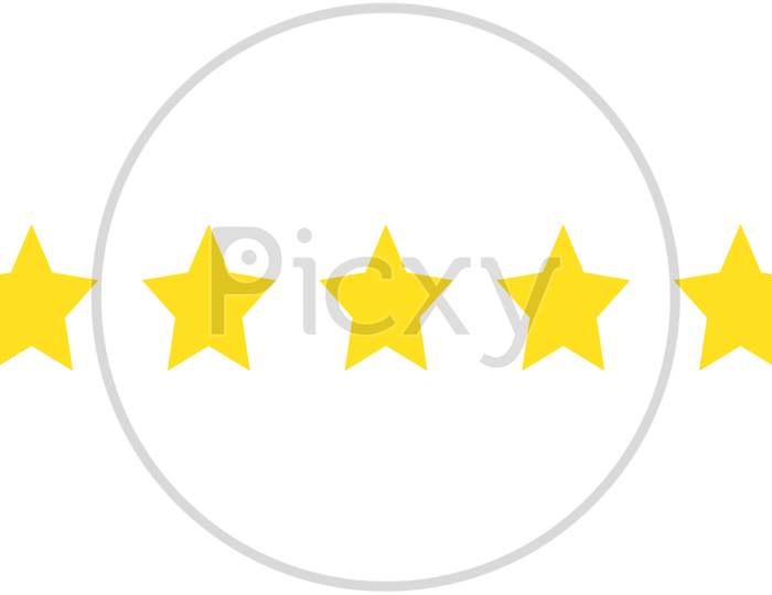 Customer Five Star Product Rating Review Symbol Trendy Flat Style Vector Icon.Symbol For Your Web Site Design, Logo, App Ui.