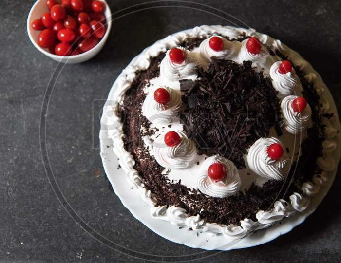 Cherries And Black Forest Cake