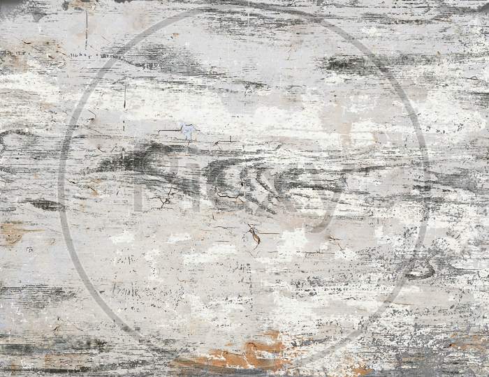 Grunge Background Peeling Paint Old Wooden Floor And Wall Tile.