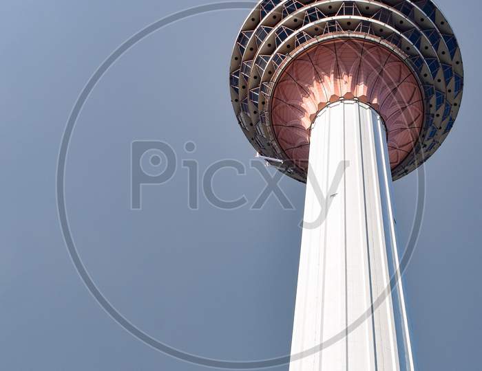 KL Tower view from street, Television tower in Kuala Lumpur, Malaysia