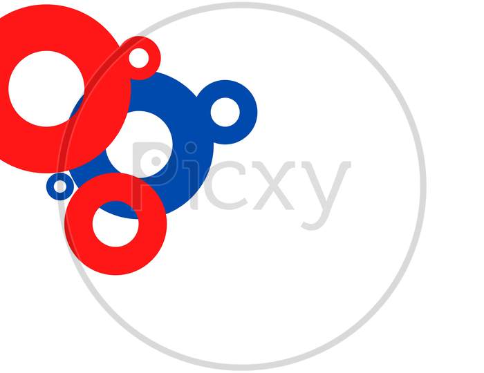 red & blue circle illustration or abstract for greeting cards