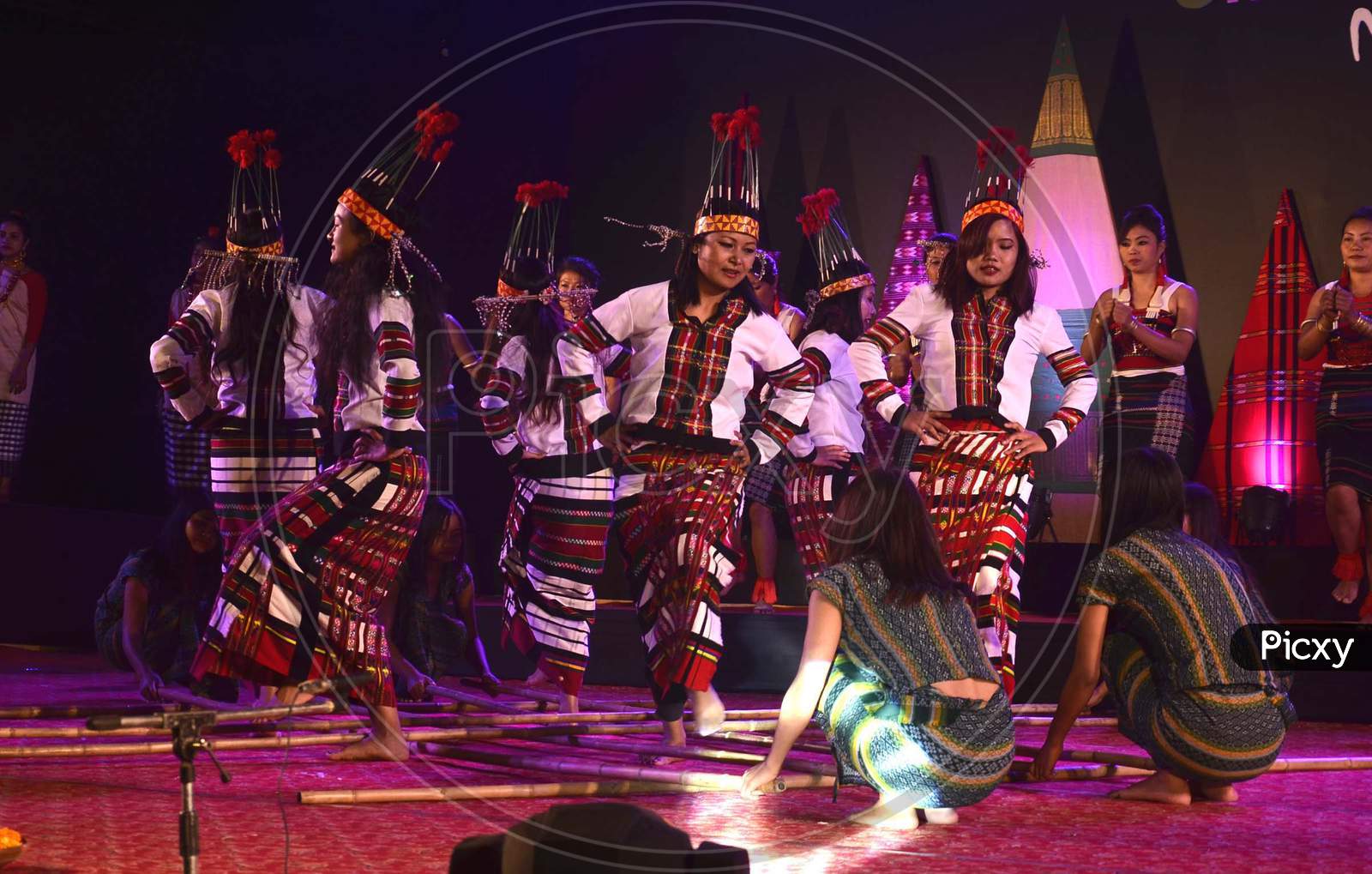 Artists from Mizoram  Performing their traditional dance