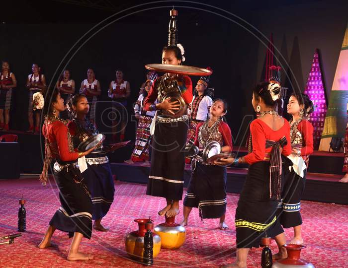 Artists from Tripura  Performing their traditional Hozagiri  dance
