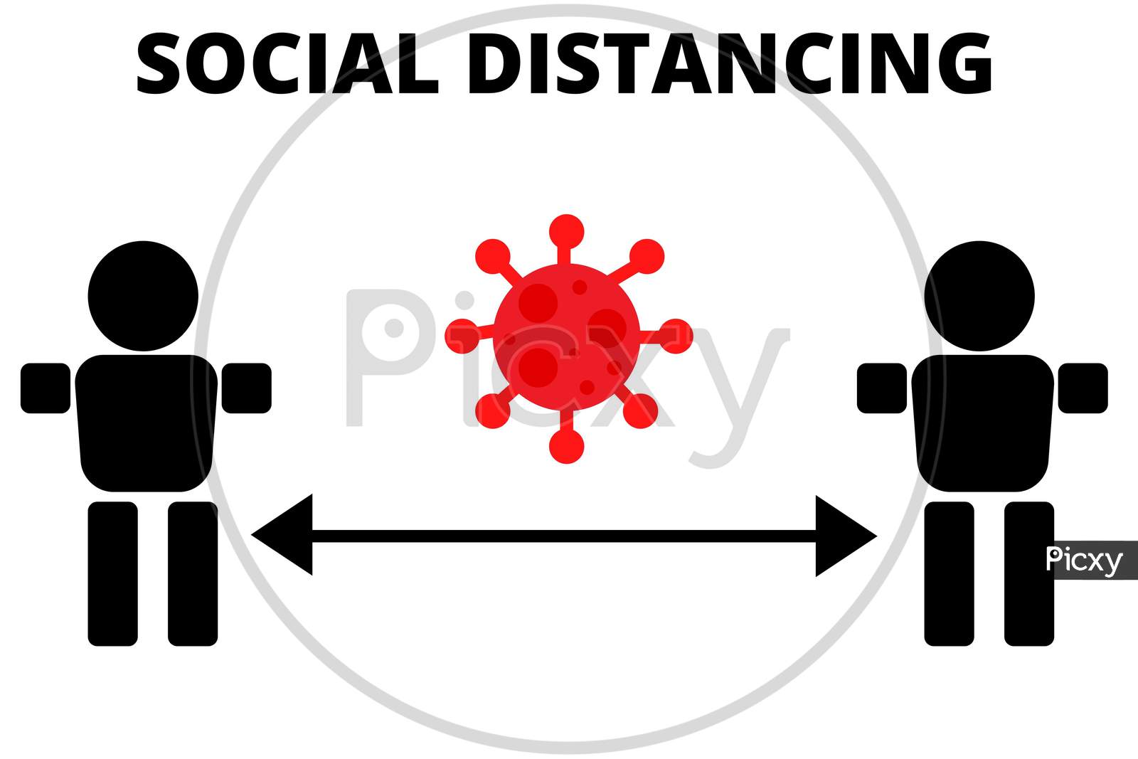 Social distancing, keep distance in public society people to protect COVID-19 coronavirus