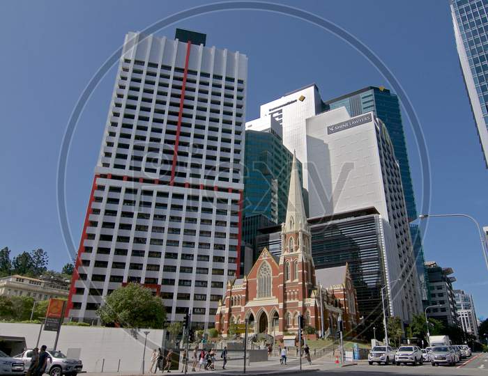 Brisbane Albert Street Uniting Church And Surrounding Buildings