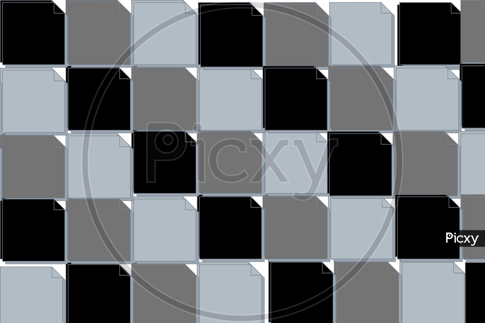 black & gray tiles misaligned or  unevenly cropped pattern background illustration