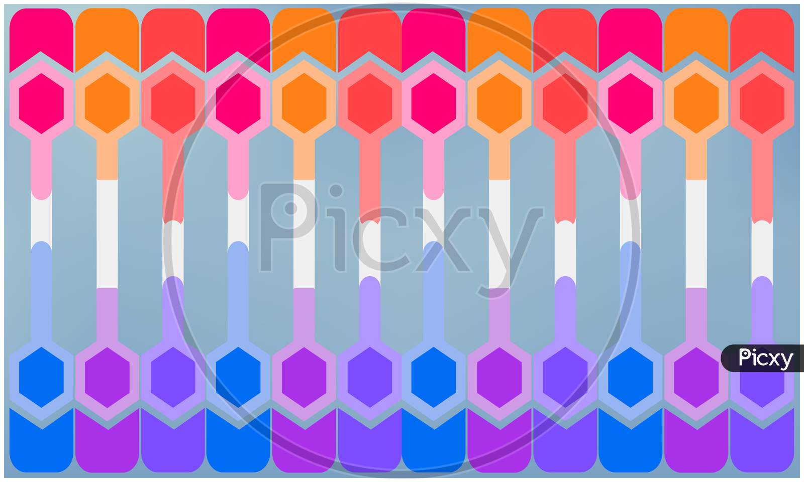Digital Textile Design Of Hexagon Art On Abstract Background