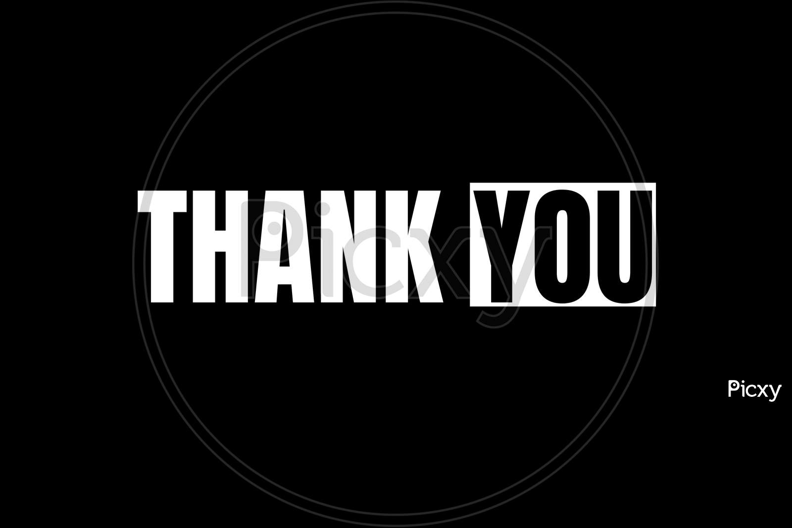 Thank you poster with modern design on black background
