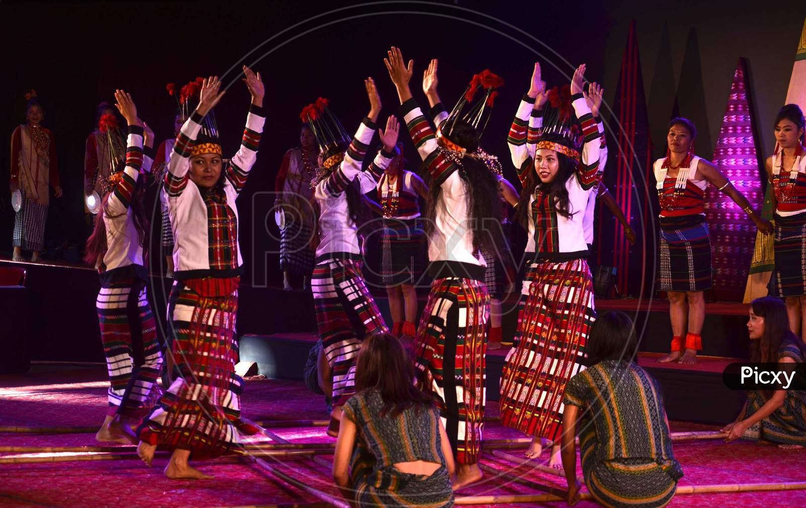 Artists from Mizoram  Performing their traditional dance