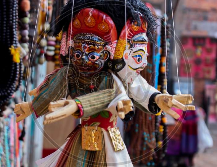 Handmade Dolls of god and goddess of handicrafts as a puppet