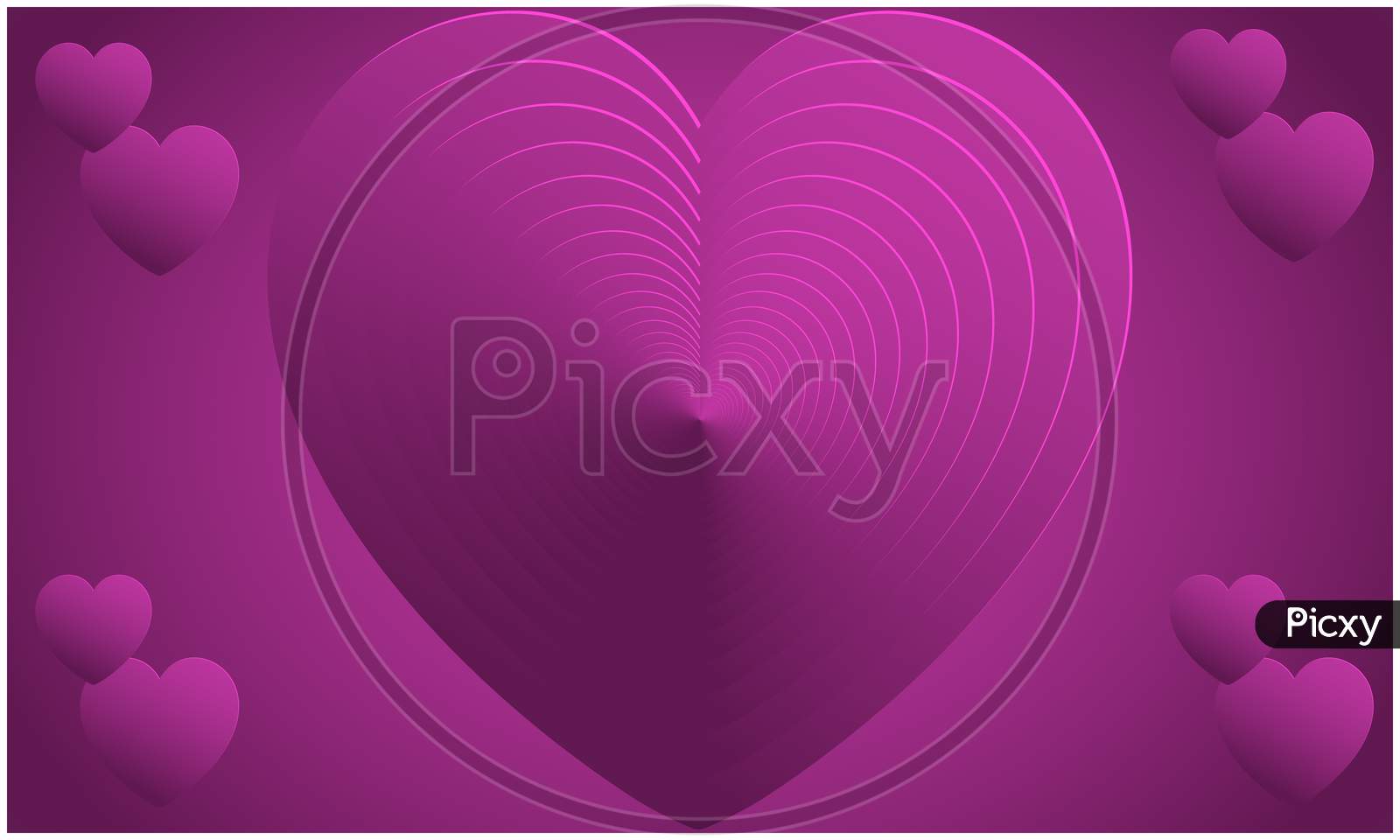 Abstract Design Of Heart On Valentine Background