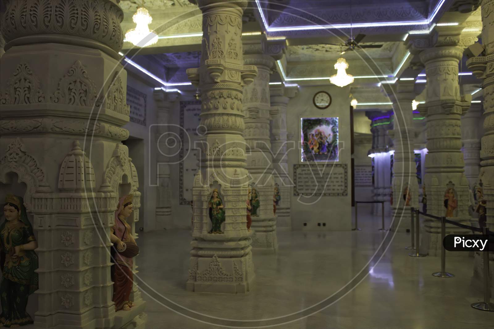 Mathura, India - May 10, 2012: Interior Of Prem Mandir ( Love Temple Aka Hindu Temple ) Located In Vrindavan