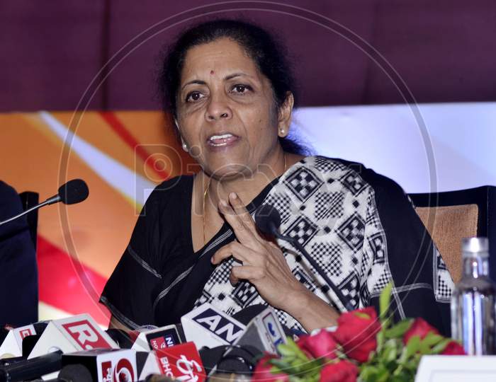Nirmala Sitharaman,Finance Minister Govt  of India addressing a press conference