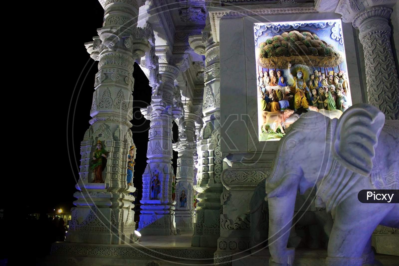 Mathura, India - May 10, 2012: Exterior Of Prem Mandir ( Love Temple Aka Hindu Temple ) Located In Vrindavan