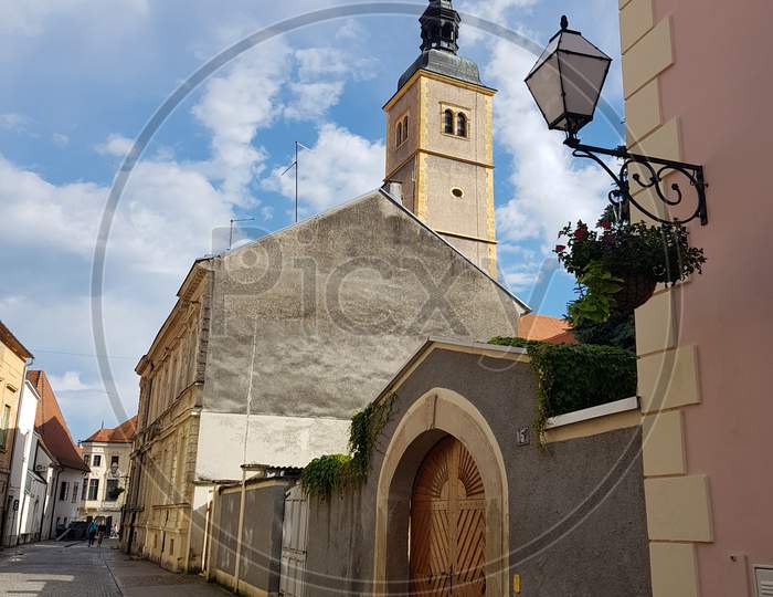 Low Angle Shot Of The Street In Varazdin