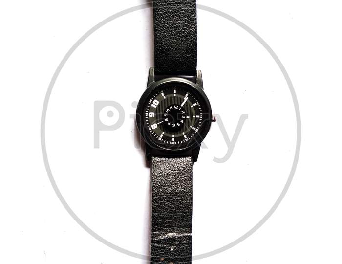 Wrist watch on isolated white