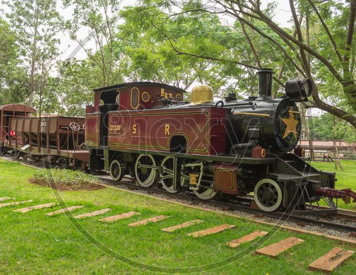 Classic Steam Locomotive in Mysore rail museum/Karnataka/India.