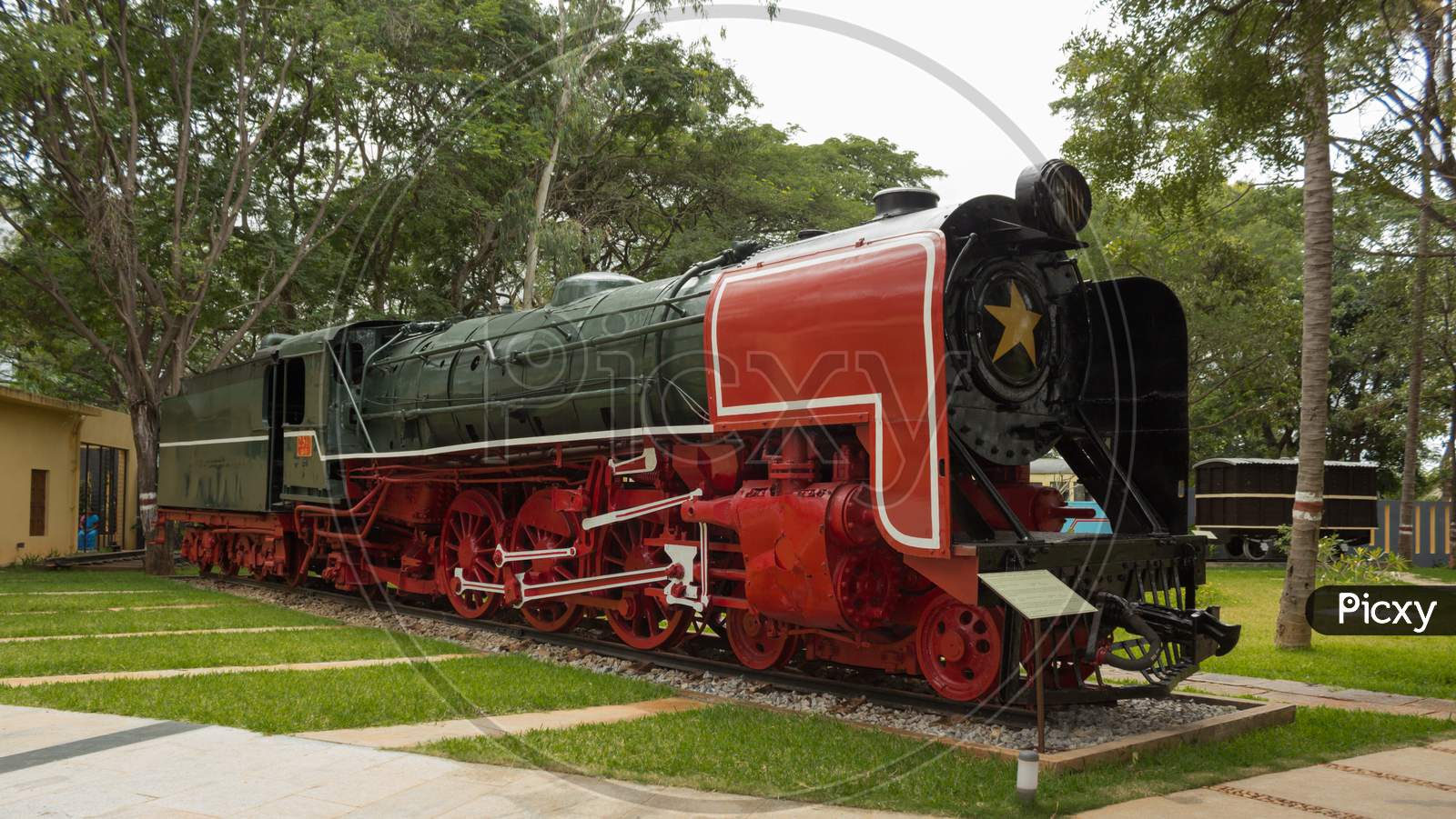 Heritage Steam Engine in Mysore rail museum in Karnataka/India.