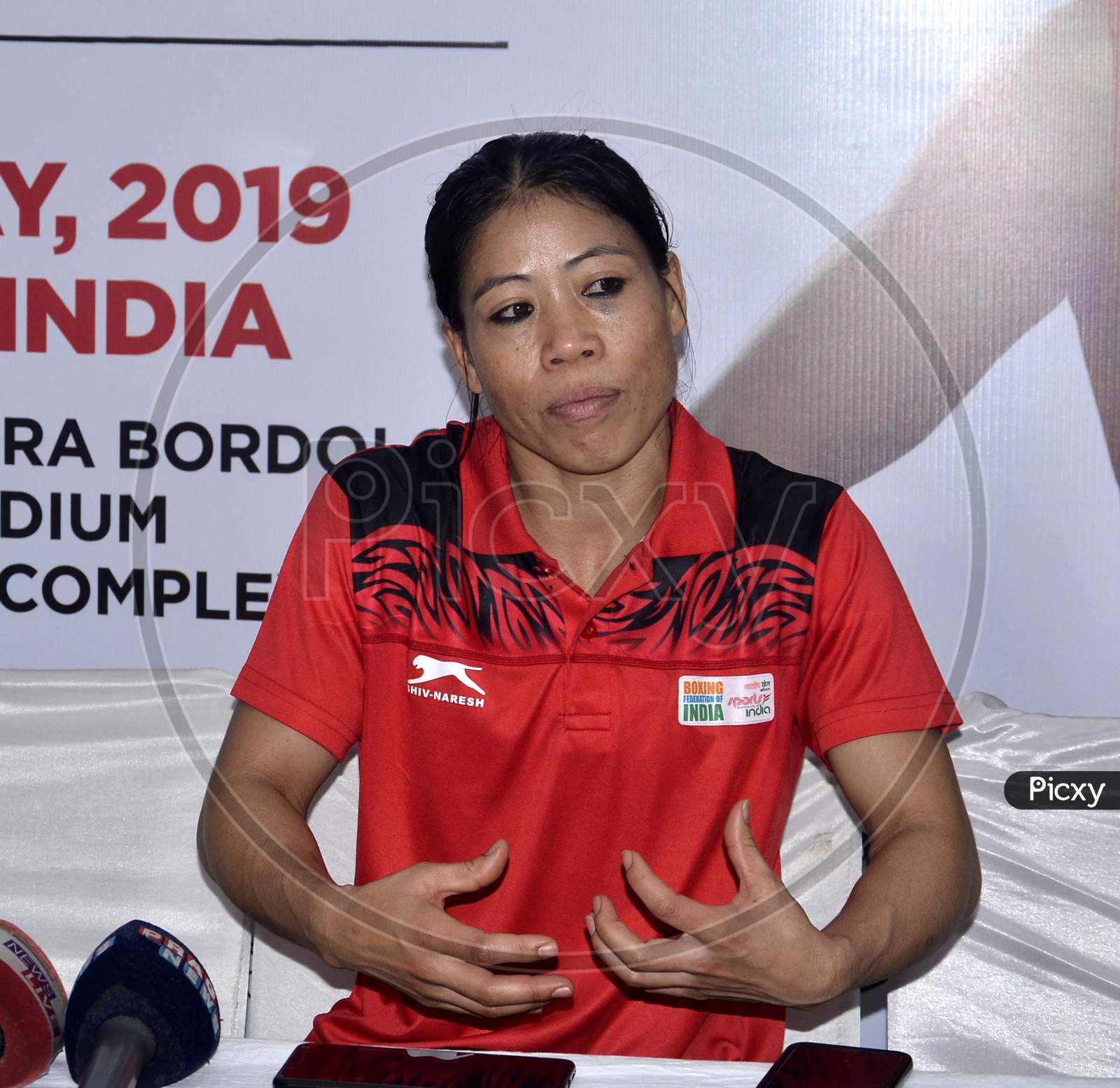 India's boxer Mc Mary Kom addressing a Press Conference