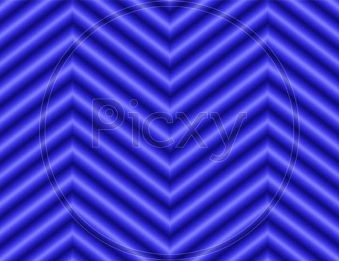 3d rendering Blue Chevron Background. Zig Zag seamless illustration pattern. Abstract Geometric Horizontal blue gradient Repeated design.3d illustration leheriya style for traditional design pattern.