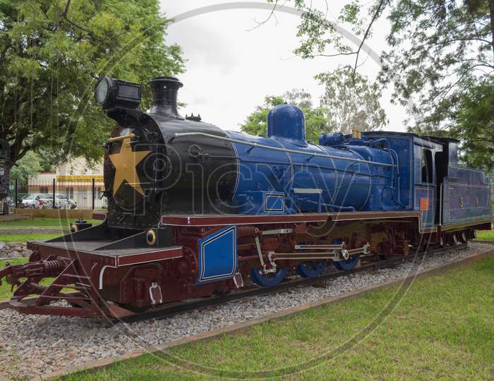 Steam locomotive in Mysore rail museum in Karnataka/India.