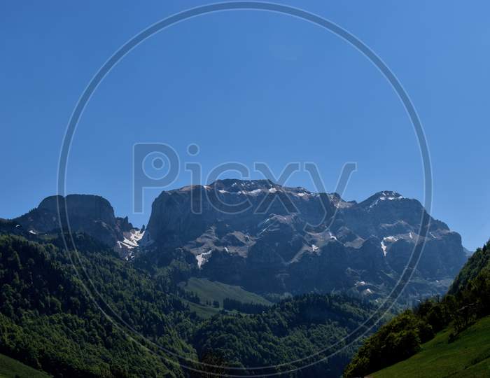 Amazing mountain panorama in Appenzell in Switzerland 7.5.2020