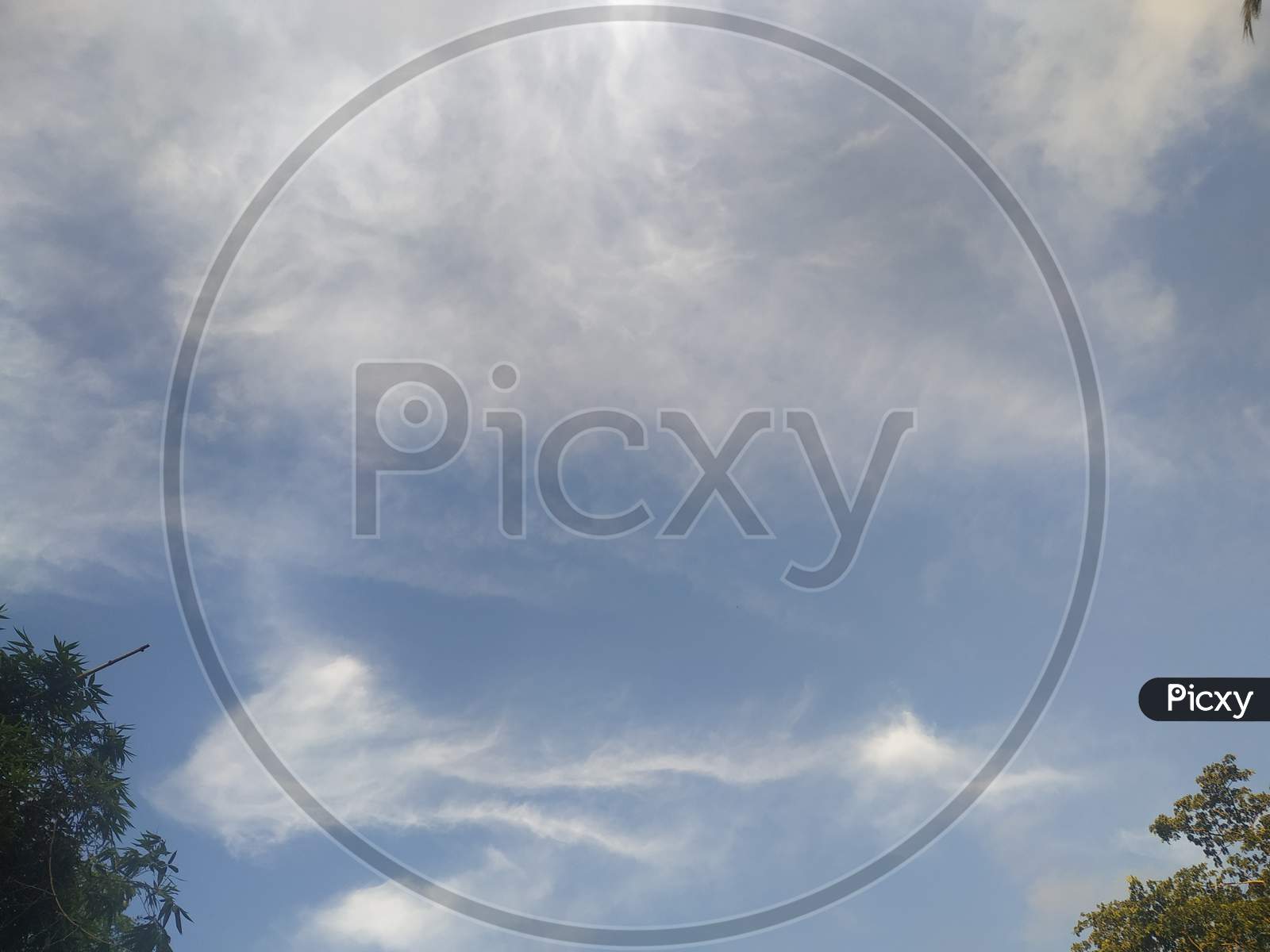 Blue and white sky background