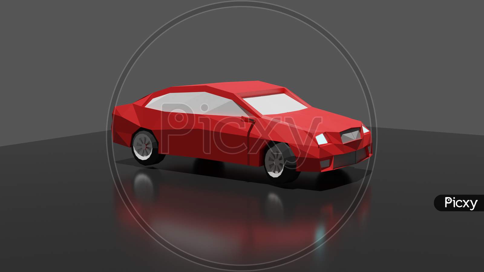 Low poly car 3D illustration