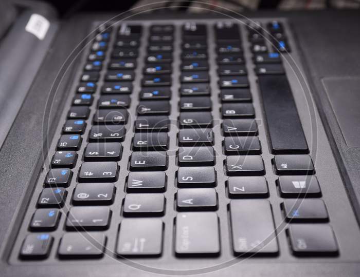 Black Colored Typing Laptop Keyboard