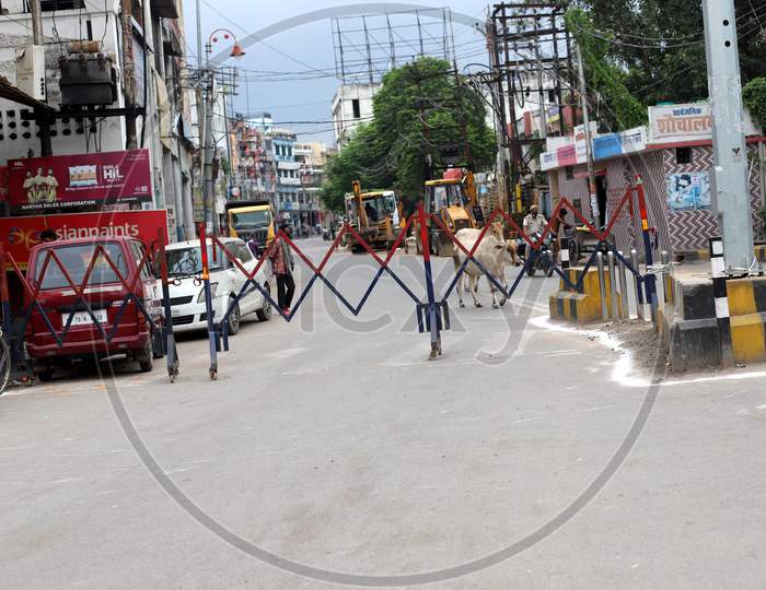 A view of a closed street on the occasion of Eid Al- Adha during the outbreak of the coronavirus disease (COVID-19) in Prayagraj, August 1, 2020.