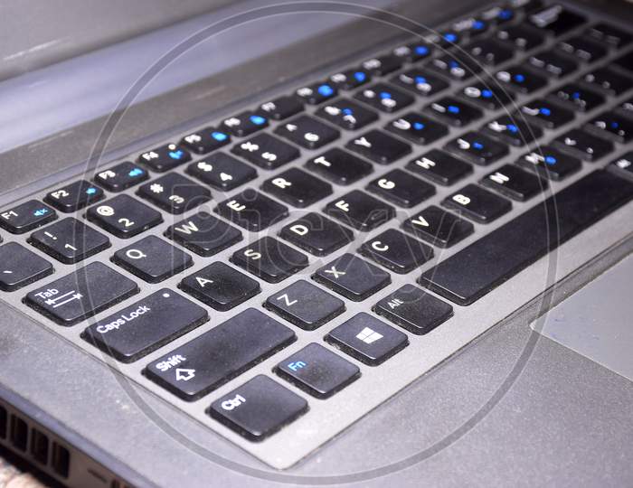 Black Colored Typing Laptop Keyboard