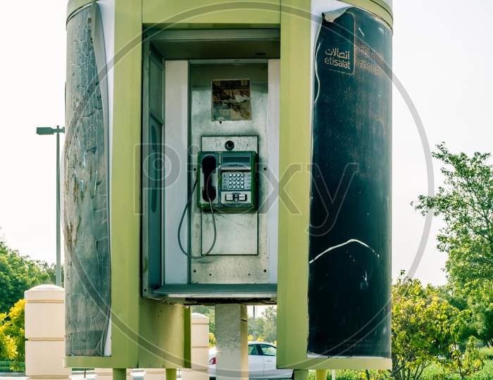 Etisalat Phone Booth In Abu Dhabi - United Arab Emirates.