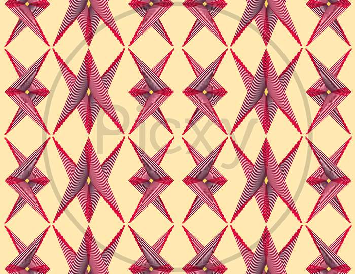 Hypnotic Background And Star Shape Seamless Pattern Design