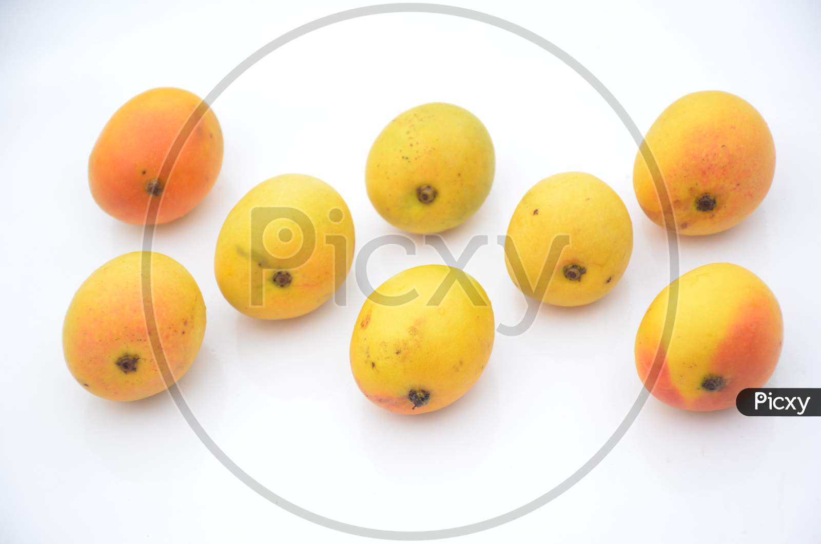 Bunch The Red Yellow Mango Isolated In White Background