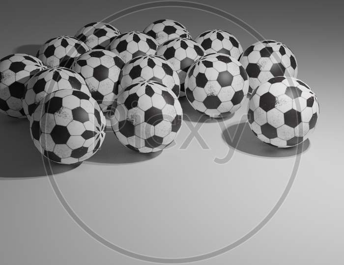Numbers of football image 3D illustration