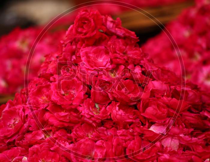 Flower Petals On Sale, On The Occasion Of Eid Al-adha, The Feast Of Sacrifice Outside The Shrine Of Sufi Saint Khwaja Moinuddin Chishti In Ajmer, On August 1, 2020.