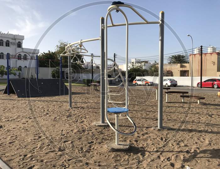 Muscat City Parks Looks So Empty Due To Lock Down Against The Corona Virus Disease Pandemic Combat For The People Staying Safe And Avoid Spreading