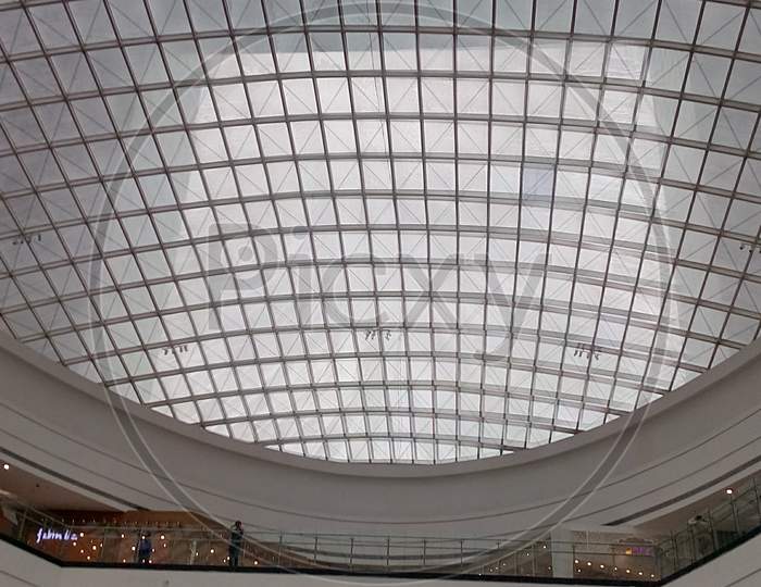 Glass made rooftop in mumbai mall