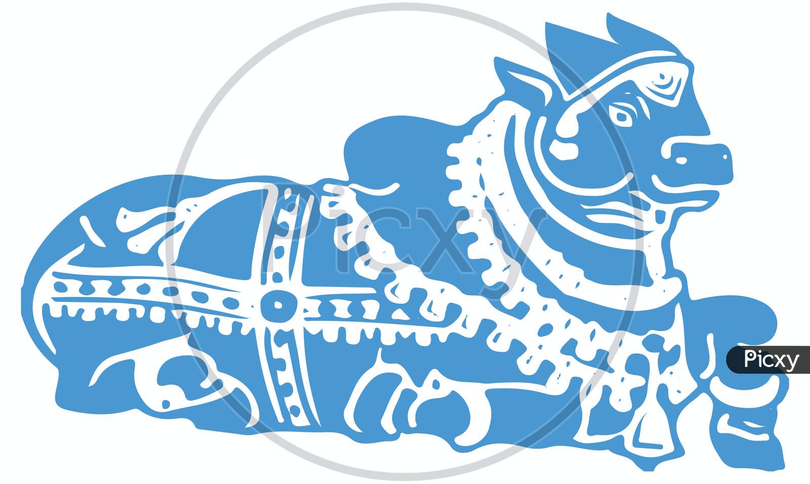 Sketch Of Lord Basava Or Nandi Outline Editable Vector Illustration. Vehicle Of Lord Shiva