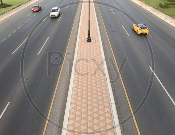 Long Drive Or Transport Of Multiple Lanes For Travel Or Connecting Places