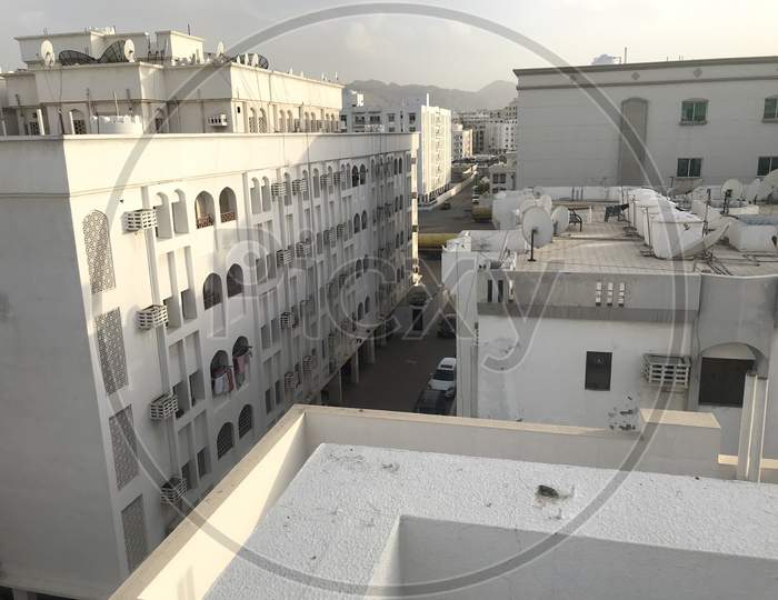Muscat City Cityscape Of Residential Area Looks Empty Due To Corona Outbreak Virus Transmission So People Stay Home To Keep Them Safe From The Transmission