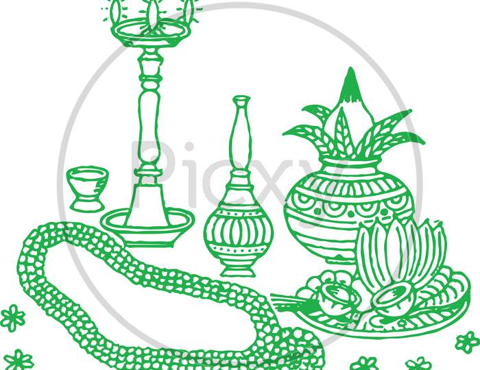 mangal ghat clipart flowers