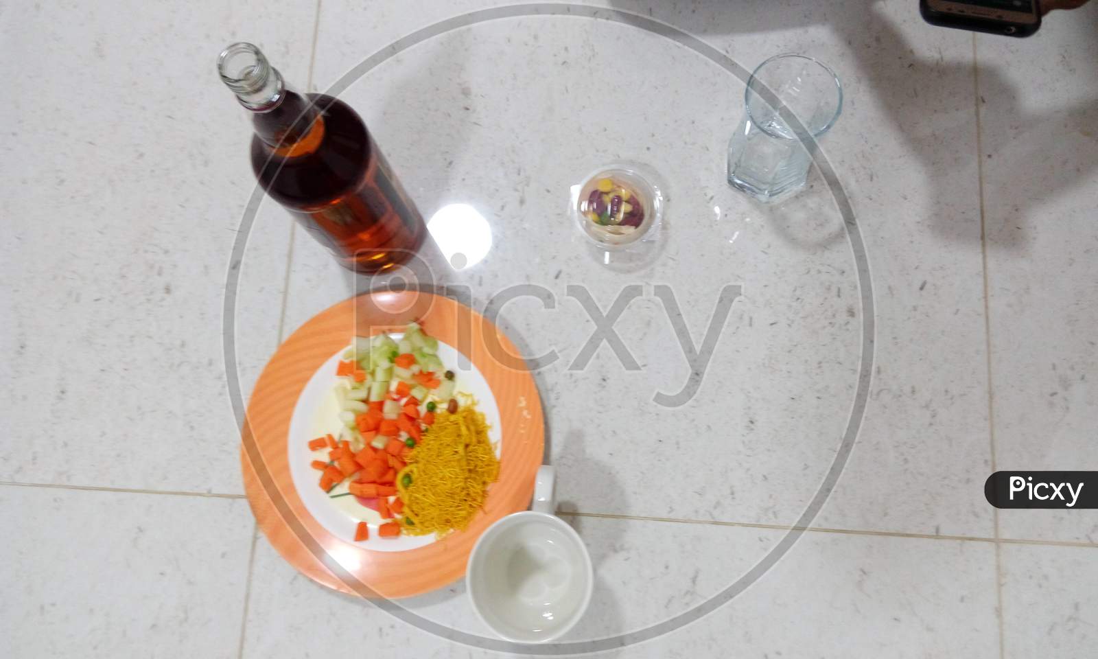 Birthday Celebration Of Liquor With Sufficient Snacks In The Weekend With Friends Room Or House At Middle East