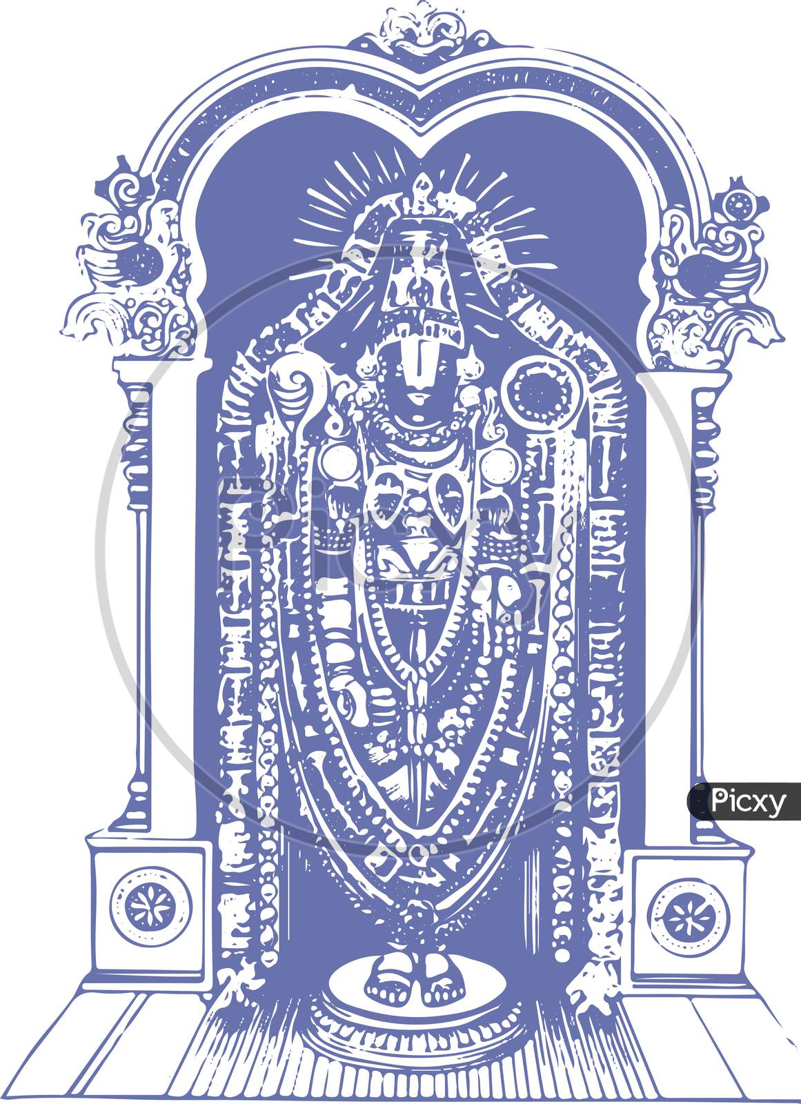 Sketch of Tirumala Tirupati God Lord Venkateshwara or Srinivasa Outline  Editable Vector Illustration Stock Vector  Illustration of element  hinduism 183615732